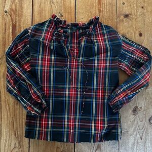 J. Crew Tartan Long Sleeve Paid Blouse Size XSmall